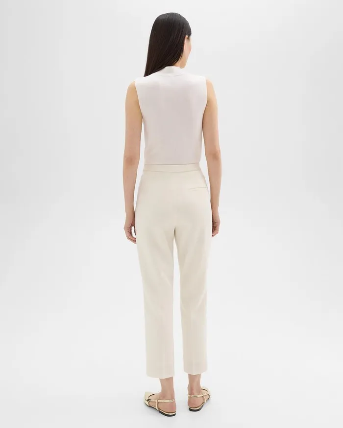 Theory Pants HighWaist Slim Crop Pant In Admiral Crepe Rice 8211 Women