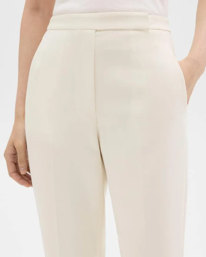 Theory Pants HighWaist Slim Crop Pant In Admiral Crepe Rice 8211 Women