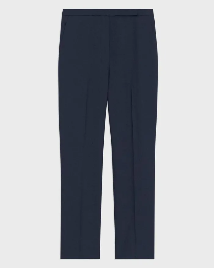 Theory Pants HighWaist Slim Crop Pant In Oxford Wool Nocturne Navy 8211 Women