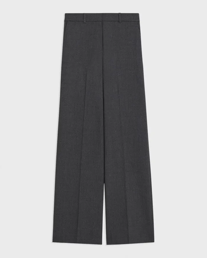 Theory Pants StraightLeg Pant In Good Wool Charcoal Melange 8211 Women