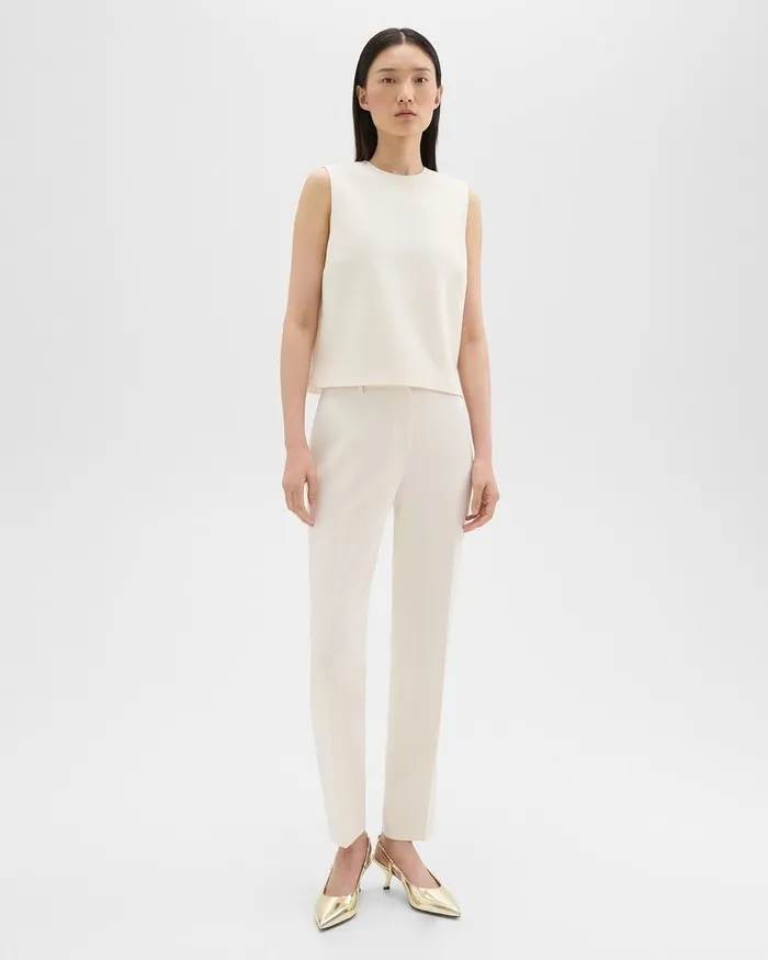 Theory Pants Treeca Full Length Pant In Admiral Crepe Rice 8211 Women