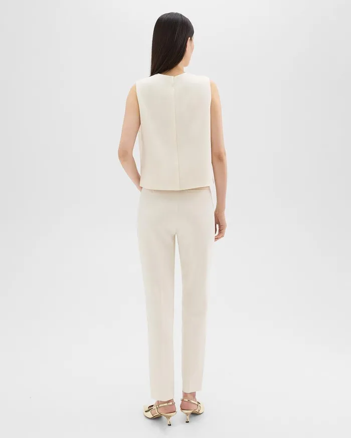 Theory Pants Treeca Full Length Pant In Admiral Crepe Rice 8211 Women