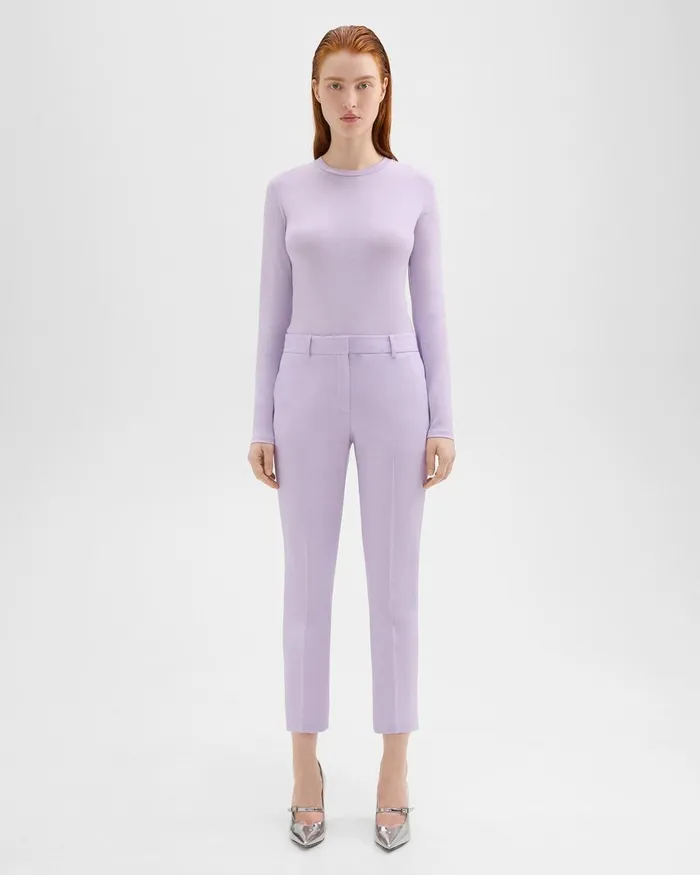 Theory Pants Treeca Pant In Good Wool Lilac Sky 8211 Women