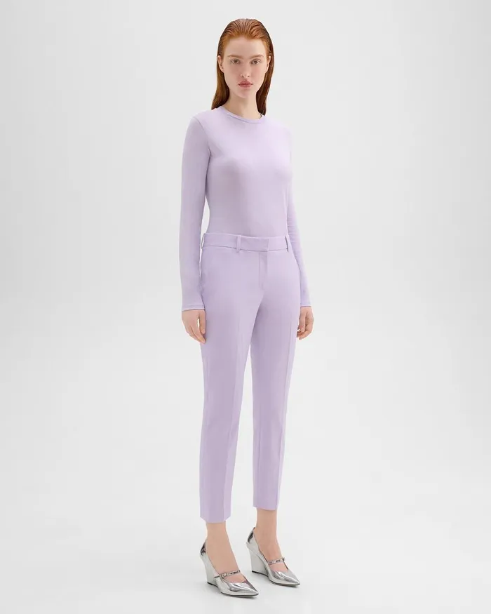 Theory Pants Treeca Pant In Good Wool Lilac Sky 8211 Women