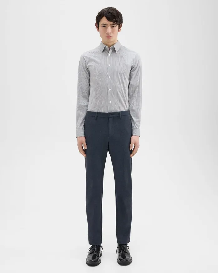 Theory Pants Zaine Pant In Herringbone Precision Ponte Baltic Melange 8211 Men