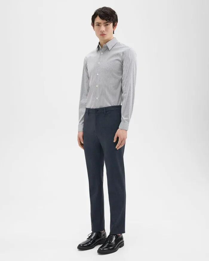 Theory Pants Zaine Pant In Herringbone Precision Ponte Baltic Melange 8211 Men