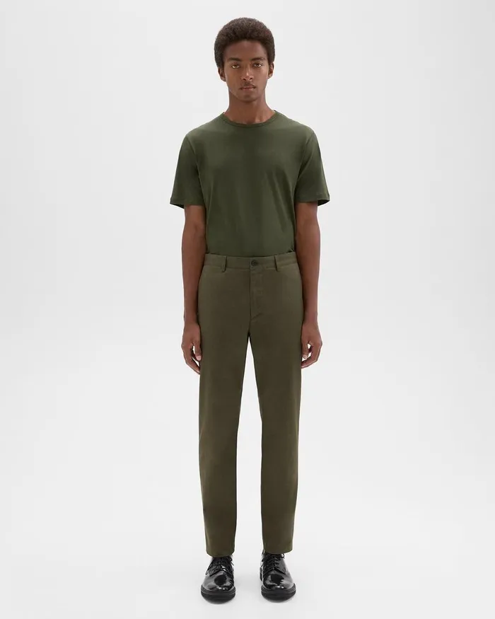 Theory Pants Zaine Pant In Organic Cotton Dark Olive 8211 Men