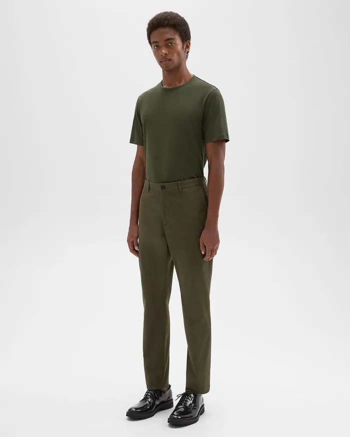 Theory Pants Zaine Pant In Organic Cotton Dark Olive 8211 Men