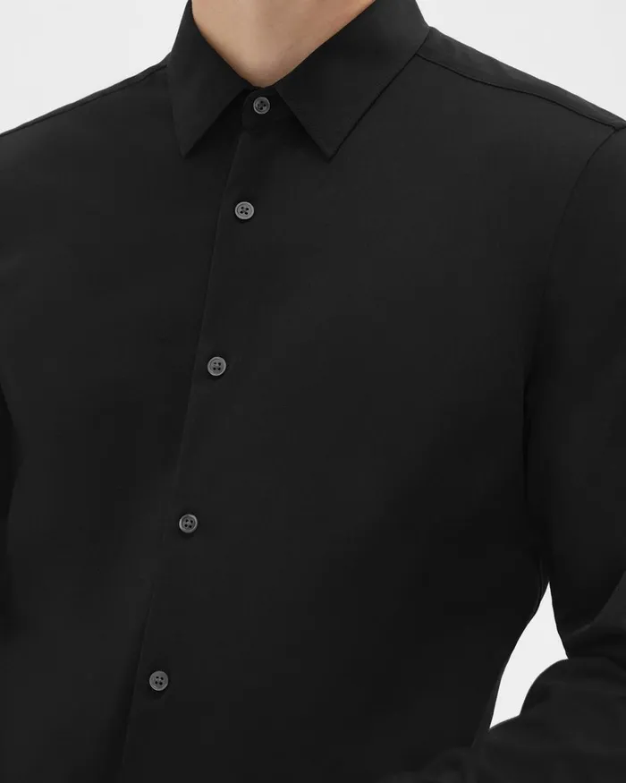 Theory Shirts Sylvain Shirt In Structure Knit Black 8211 Men