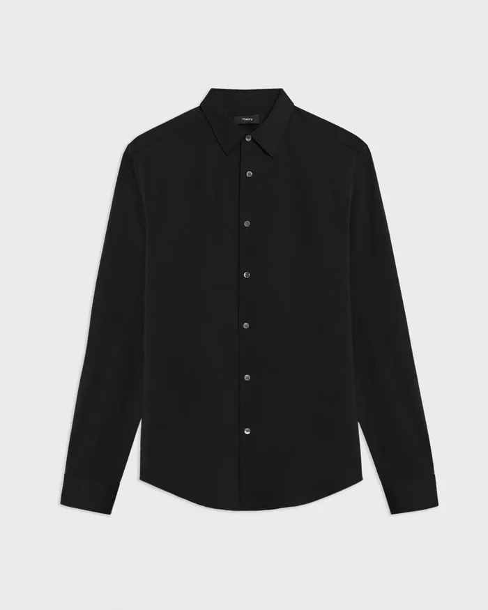 Theory Shirts Sylvain Shirt In Structure Knit Black 8211 Men