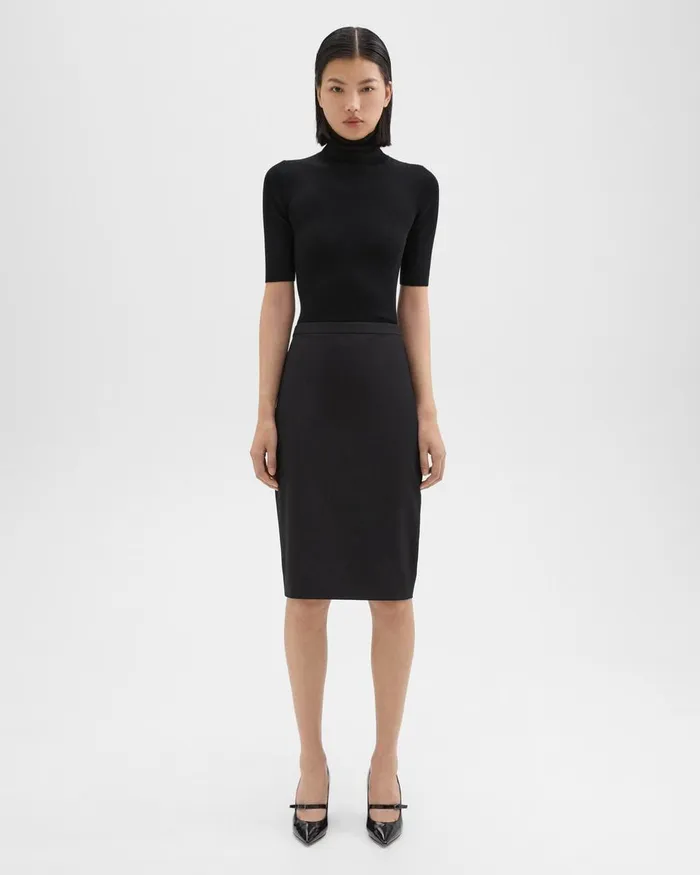 Theory Skirts Slim Pencil Skirt In Good Wool Black 8211 Women