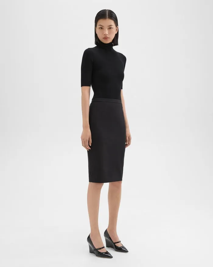 Theory Skirts Slim Pencil Skirt In Good Wool Black 8211 Women