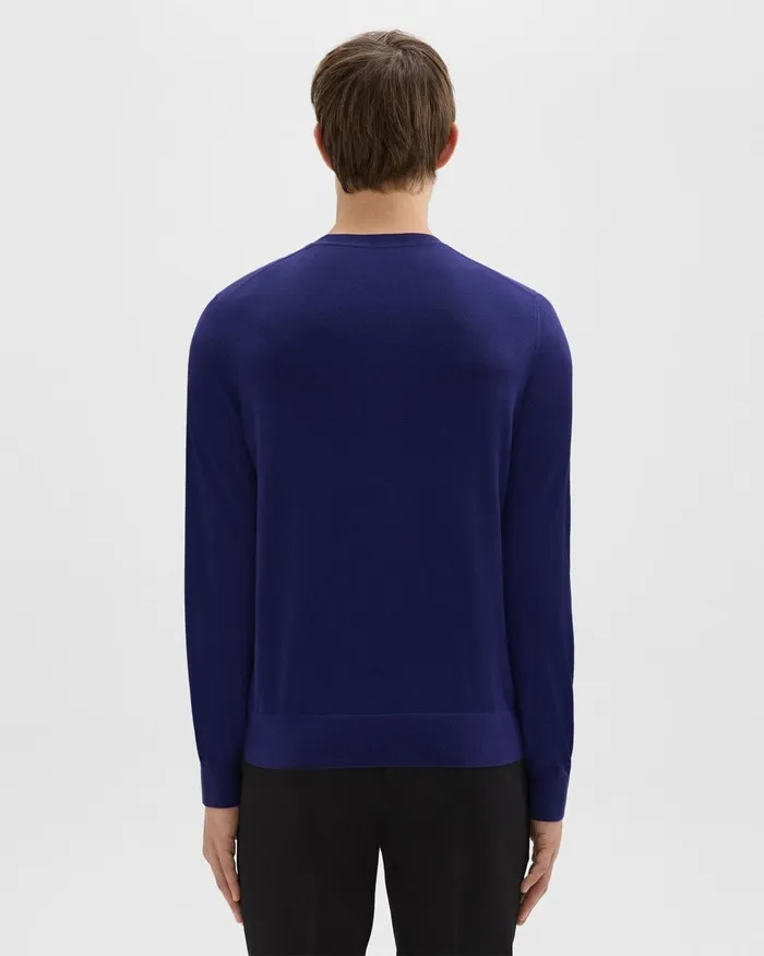 Theory Sweaters Cardigans Crewneck Sweater In Regal Wool Ocean 8211 Men
