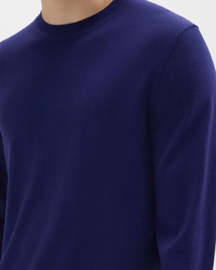 Theory Sweaters Cardigans Crewneck Sweater In Regal Wool Ocean 8211 Men