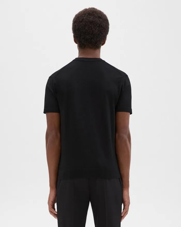 Theory Sweaters Cardigans Sarior ShortSleeve Sweater In Light Bilen Black 8211 Men