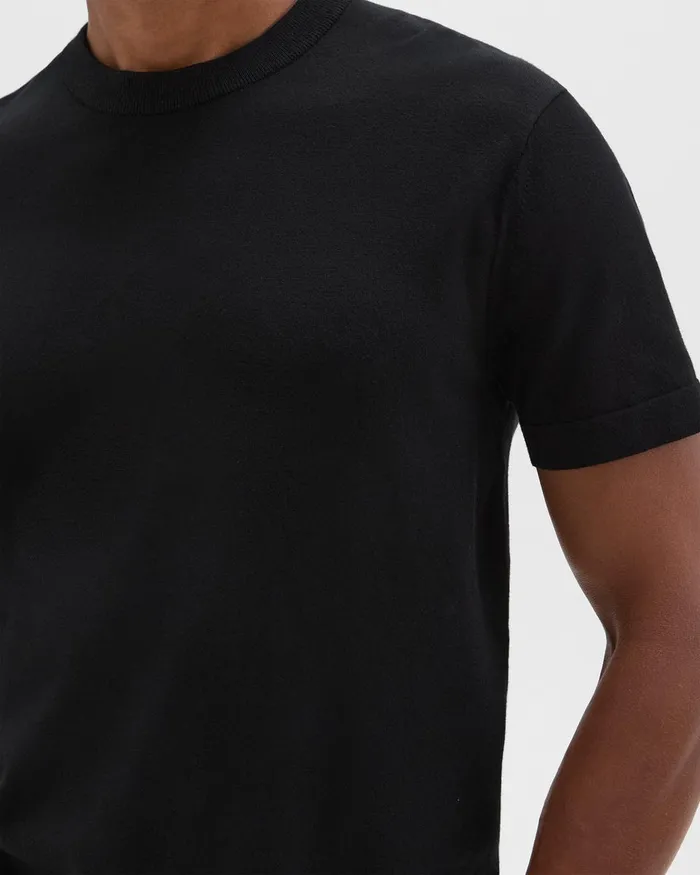 Theory Sweaters Cardigans Sarior ShortSleeve Sweater In Light Bilen Black 8211 Men