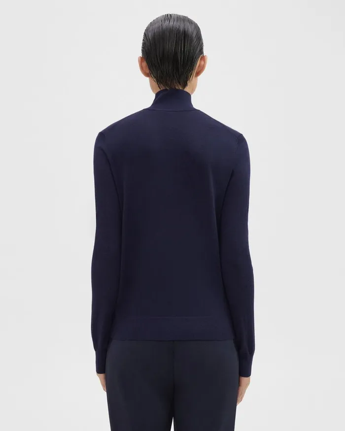 Theory Sweaters Cardigans Turtleneck Sweater In Regal Wool Deep Navy 8211 Women