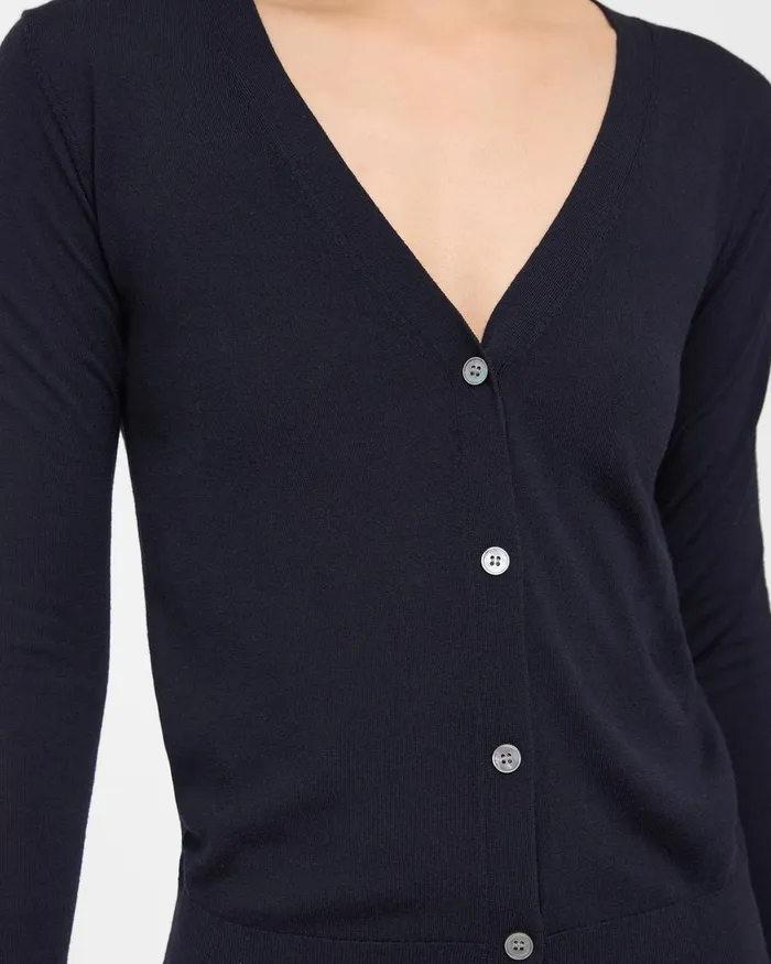 Theory Sweaters Cardigans VNeck Cardigan In Regal Wool Deep Navy 8211 Women