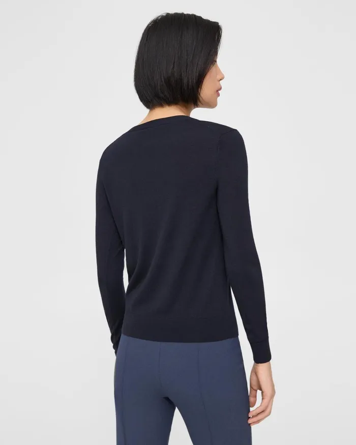 Theory Sweaters Cardigans VNeck Cardigan In Regal Wool Deep Navy 8211 Women