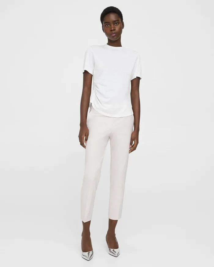 Theory TShirts Draped Tee In Organic Cotton White 8211 Women