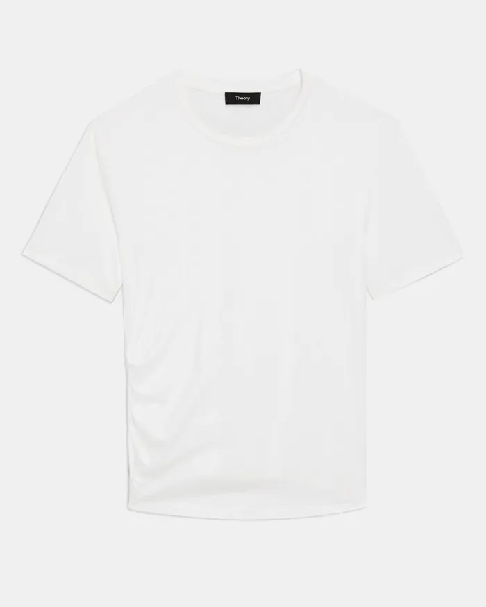 Theory TShirts Draped Tee In Organic Cotton White 8211 Women