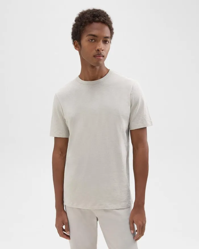 Theory Tshirts Polos Essential Tee In Cosmos Slub Cotton Limestone 8211 Men