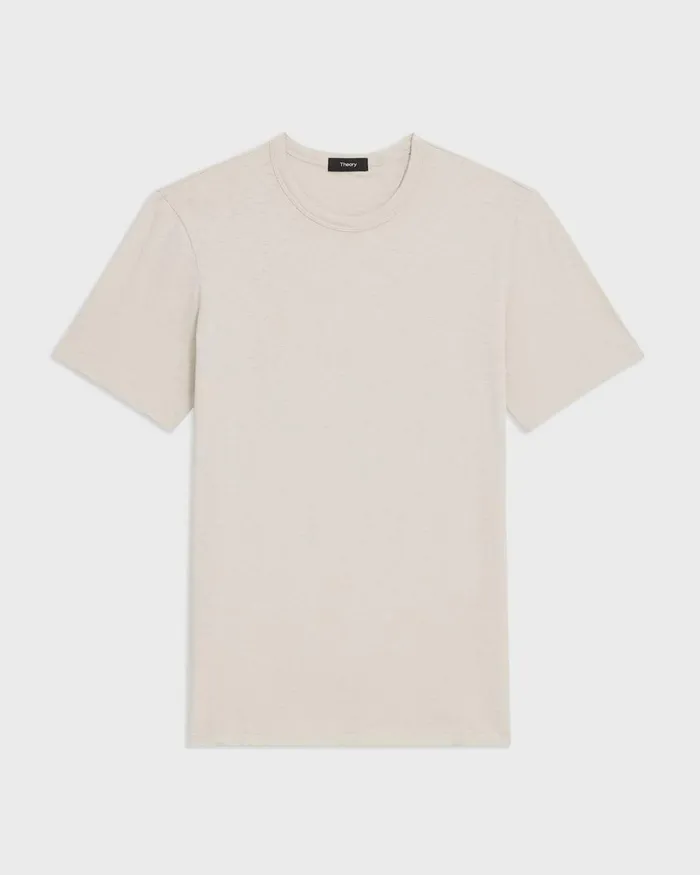 Theory Tshirts Polos Essential Tee In Cosmos Slub Cotton Limestone 8211 Men
