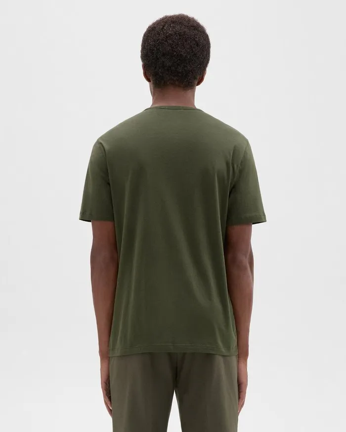 Theory Tshirts Polos Precise Tee In Luxe Cotton Jersey Dark Olive 8211 Men