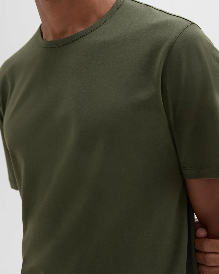 Theory Tshirts Polos Precise Tee In Luxe Cotton Jersey Dark Olive 8211 Men