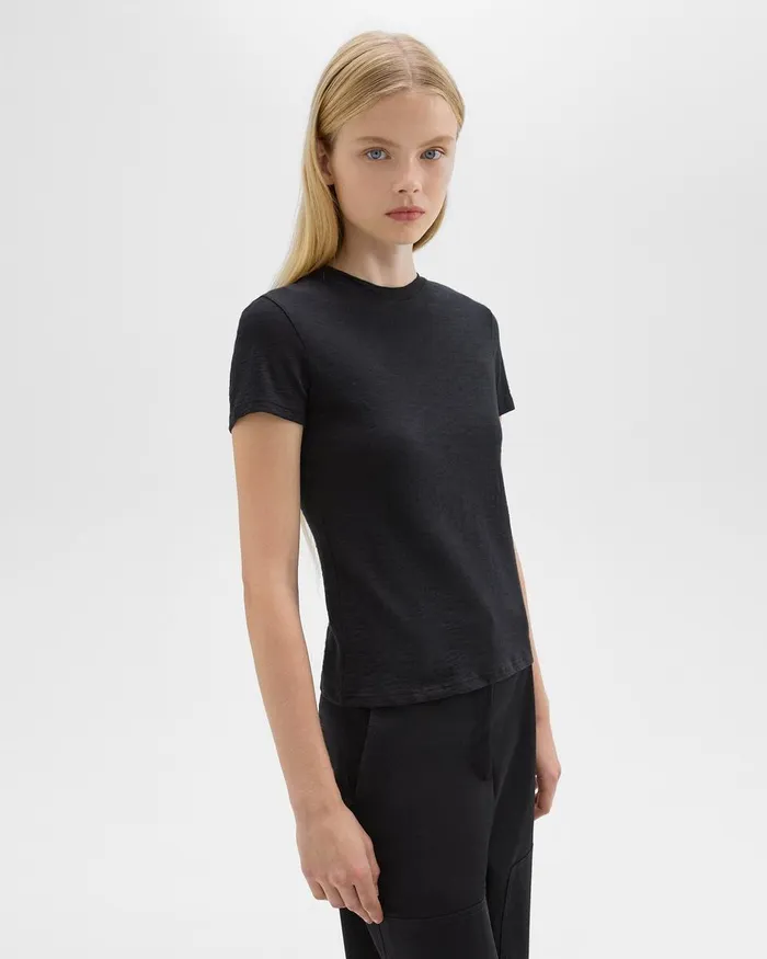 Theory TShirts Tiny Tee In Organic Slub Cotton Black 8211 Women
