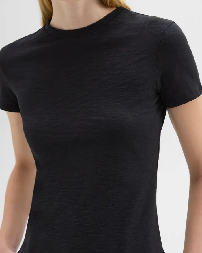 Theory TShirts Tiny Tee In Organic Slub Cotton Black 8211 Women