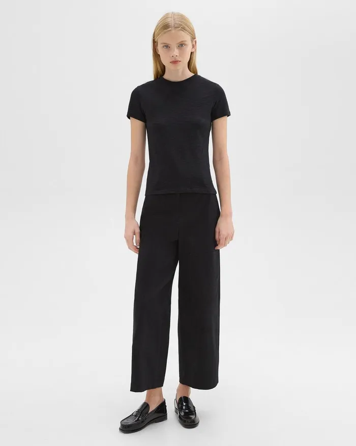 Theory TShirts Tiny Tee In Organic Slub Cotton Black 8211 Women