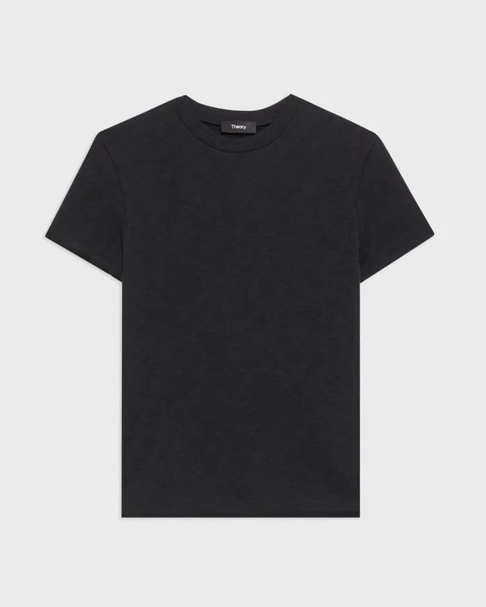 Theory TShirts Tiny Tee In Organic Slub Cotton Black 8211 Women