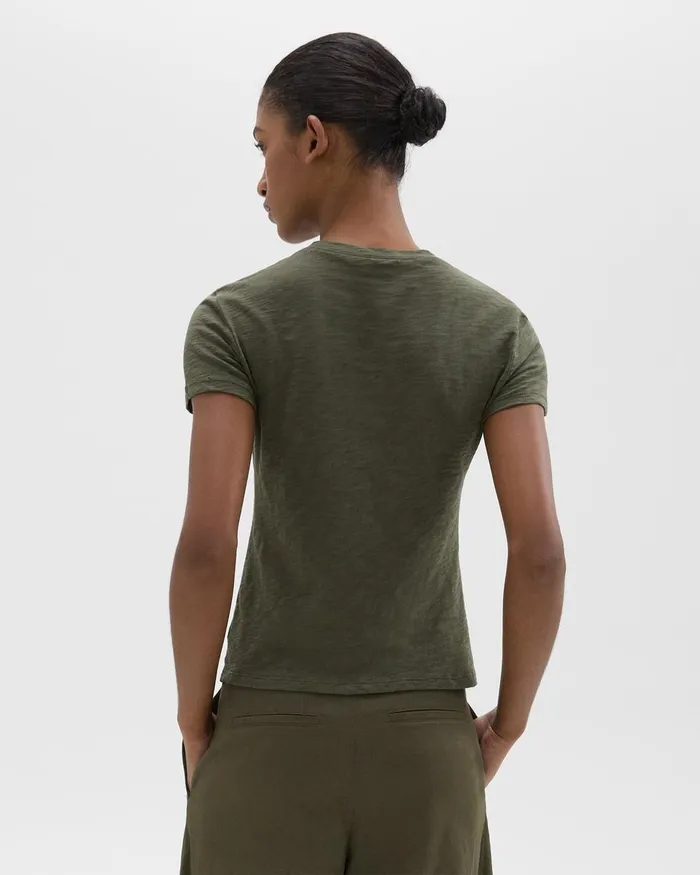 Theory TShirts Tiny Tee In Organic Slub Cotton Dark Olive 8211 Women