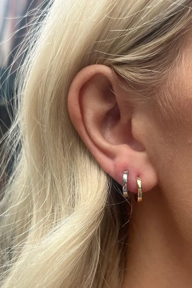 Thin Hoop Earring Set Gold Silver Women Brandy Melville Jewelry