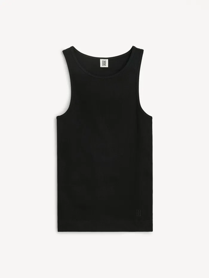 Tops and Blouses Women By Malene Birger Amani Organic Cotton Tank Top Black