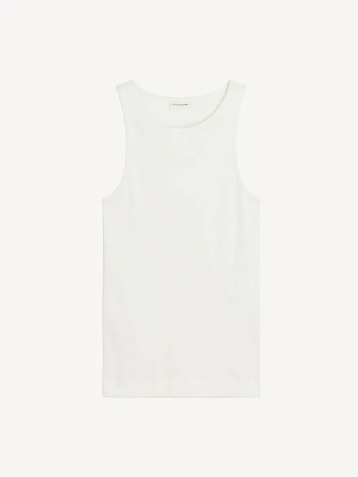 Tops and Blouses Women By Malene Birger Amani Organic Cotton Tank Top Soft White