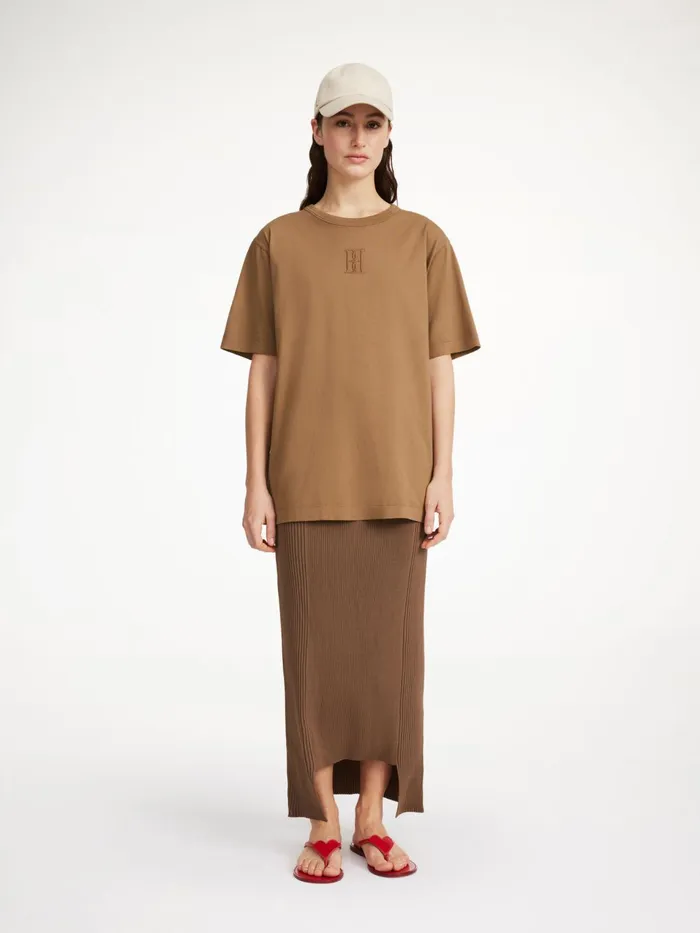 Tops and Blouses Women By Malene Birger Fayeh Organic Cotton TShirt Shitake
