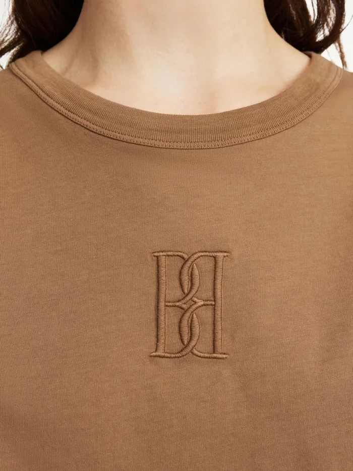 Tops and Blouses Women By Malene Birger Fayeh Organic Cotton TShirt Shitake