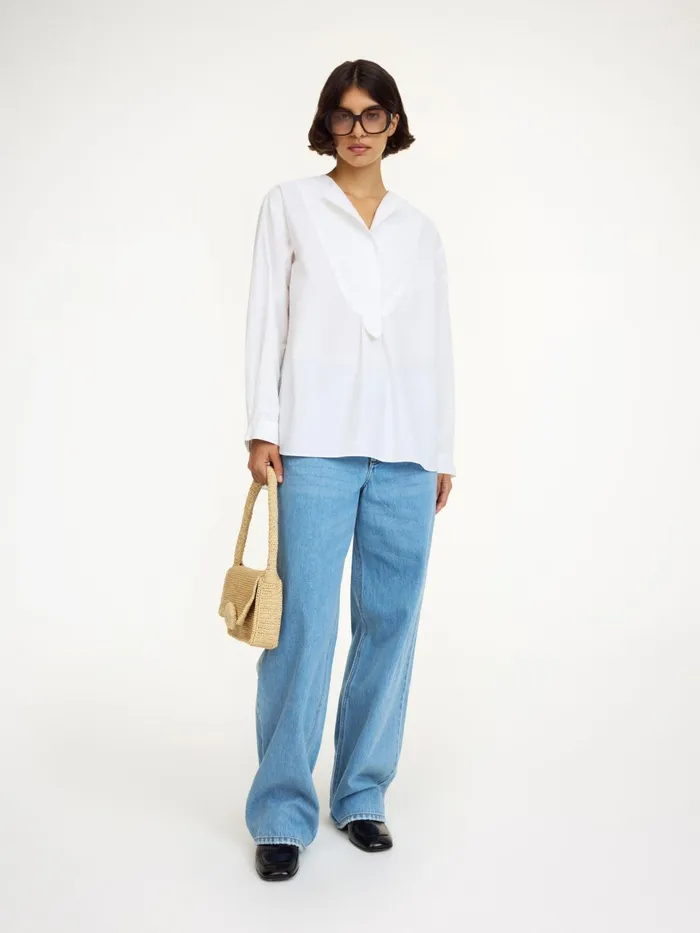 Tops and Blouses Women By Malene Birger Fayette Organic Cotton Shirt Pure White