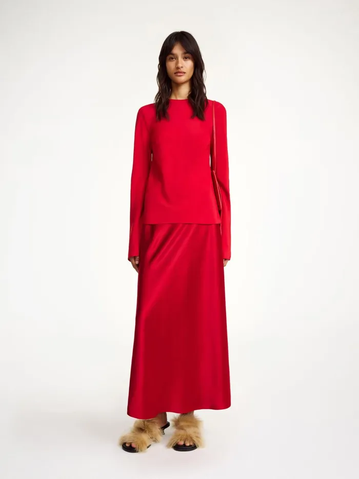 Tops and Blouses Women By Malene Birger Pricilla Top Dark Chilli