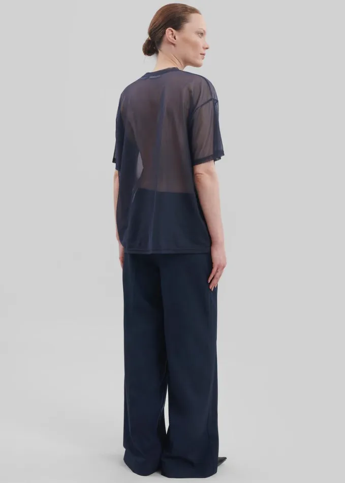 Tops Women The Frankie Shop Ramy Mesh Tee 8211 Navy