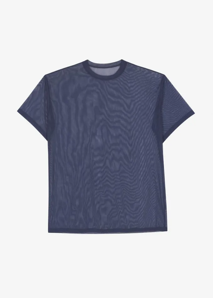 Tops Women The Frankie Shop Ramy Mesh Tee 8211 Navy