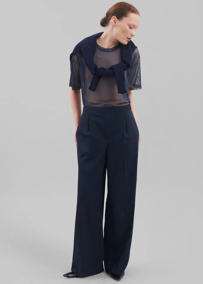 Tops Women The Frankie Shop Ramy Mesh Tee 8211 Navy