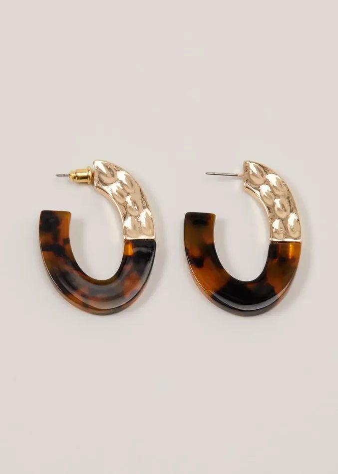 Tortoiseshell Hoop Earrings Brown Women Phase Eight Jewellery