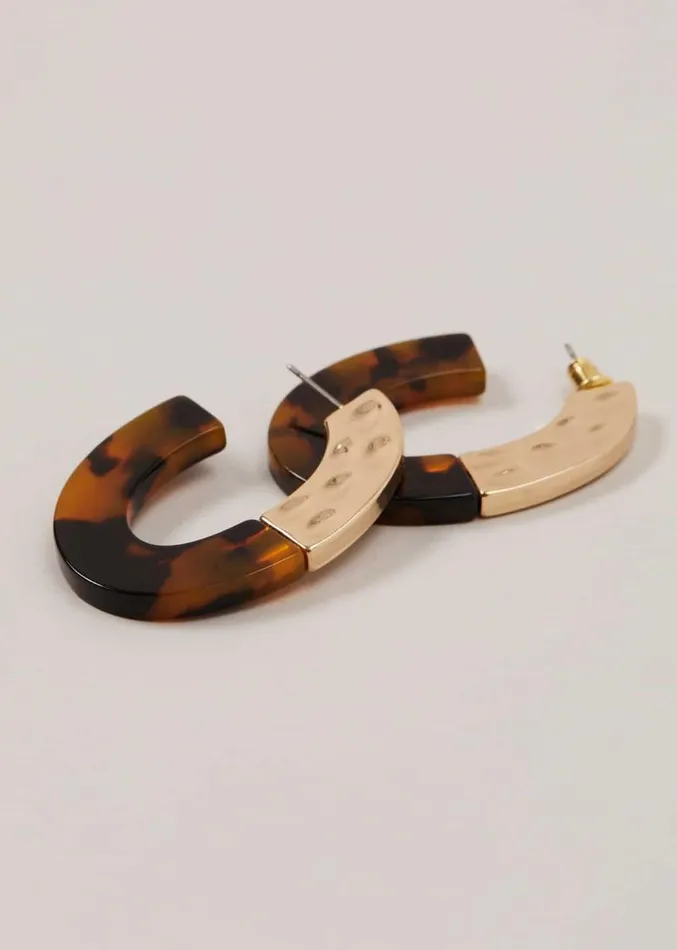 Tortoiseshell Hoop Earrings Brown Women Phase Eight Jewellery