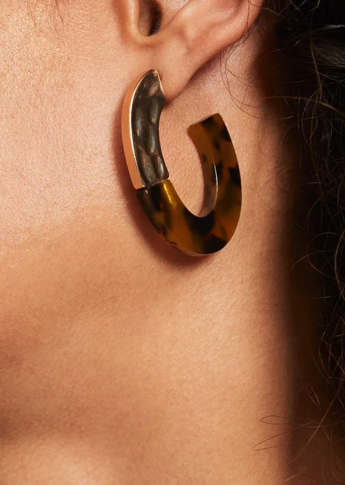 Tortoiseshell Hoop Earrings Brown Women Phase Eight Jewellery