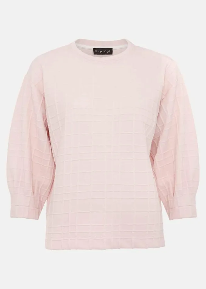 Tracy Check Textured Top Pink Women Phase Eight Tops and TShirts