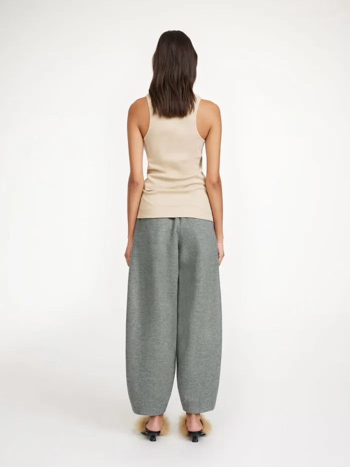 Trousers Women By Malene Birger Carlien Wool Trousers Grey Melange
