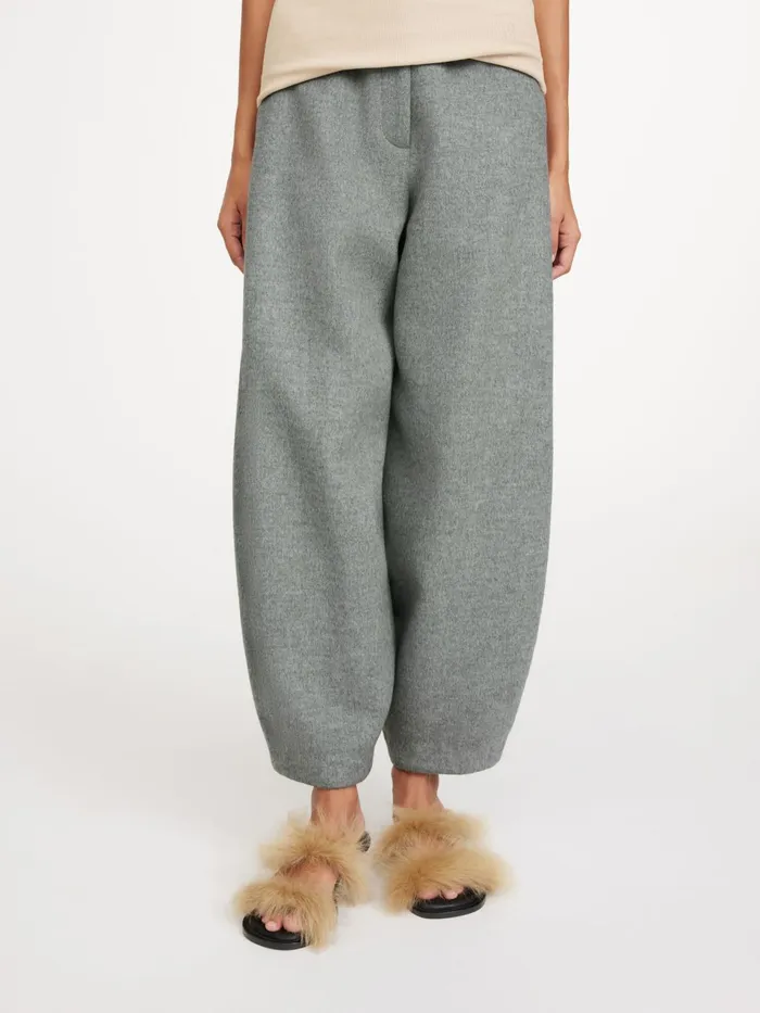 Trousers Women By Malene Birger Carlien Wool Trousers Grey Melange